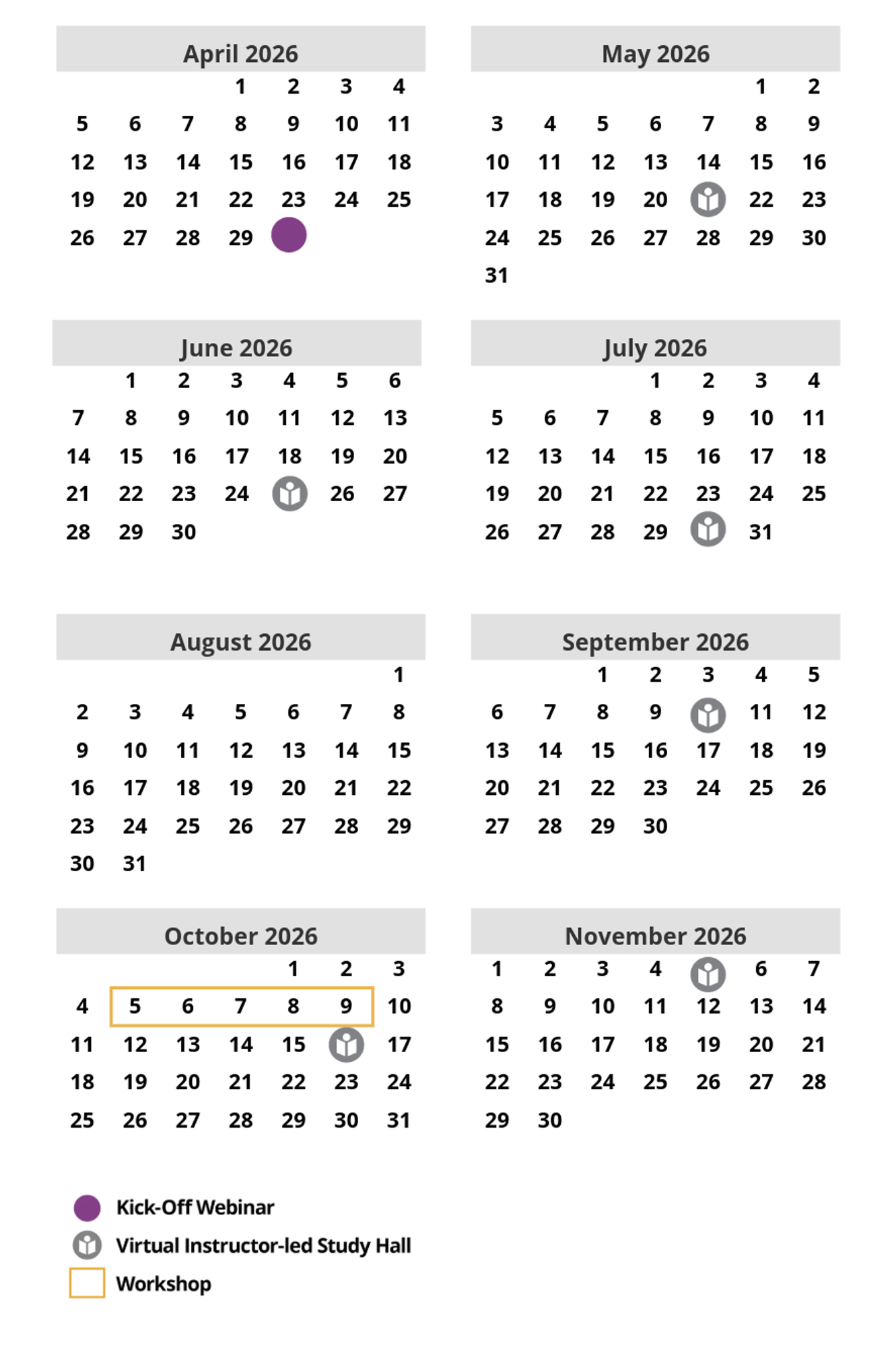 Blended Black Belt Program Schedule