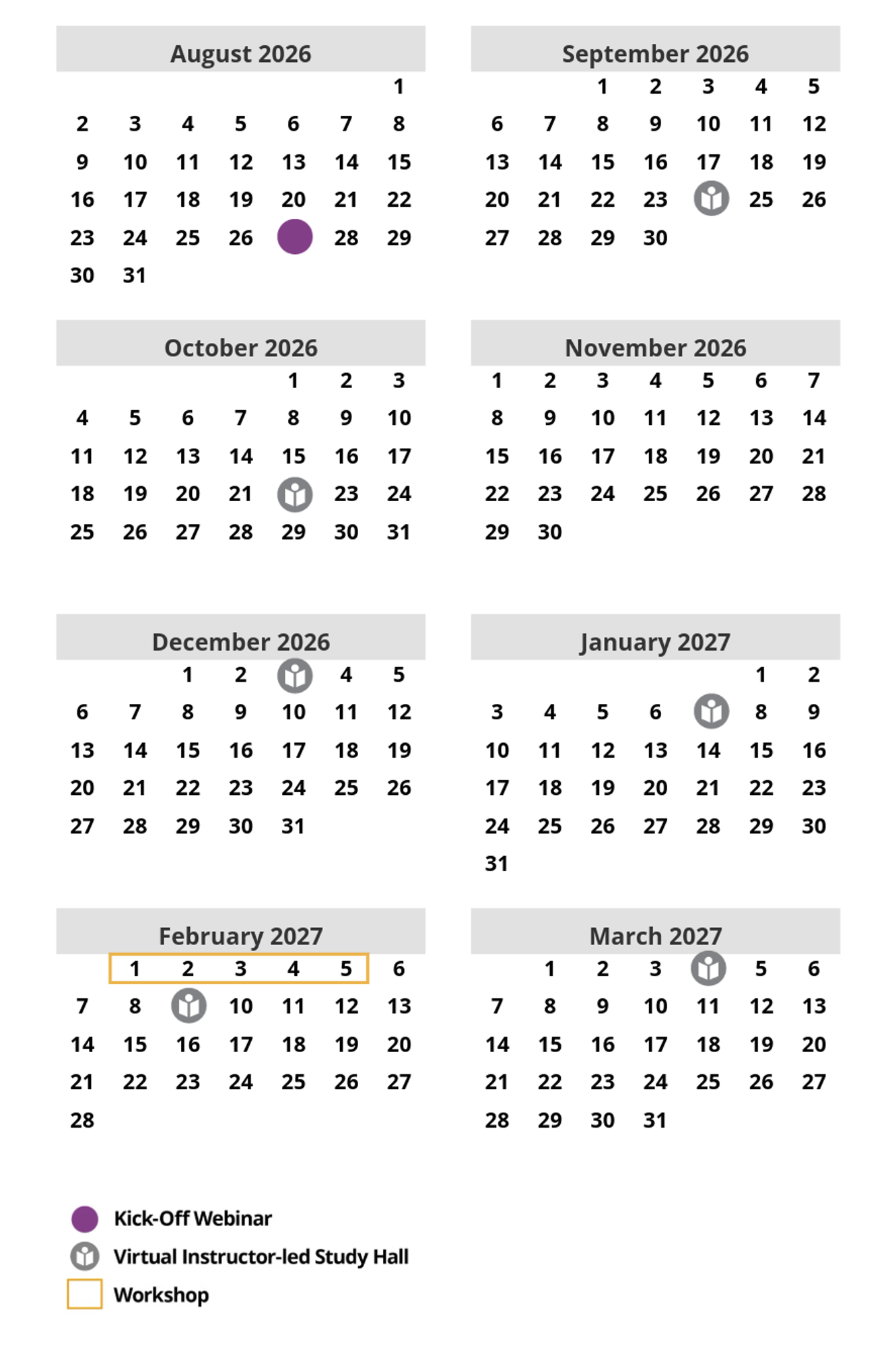 Blended Black Belt Program Schedule