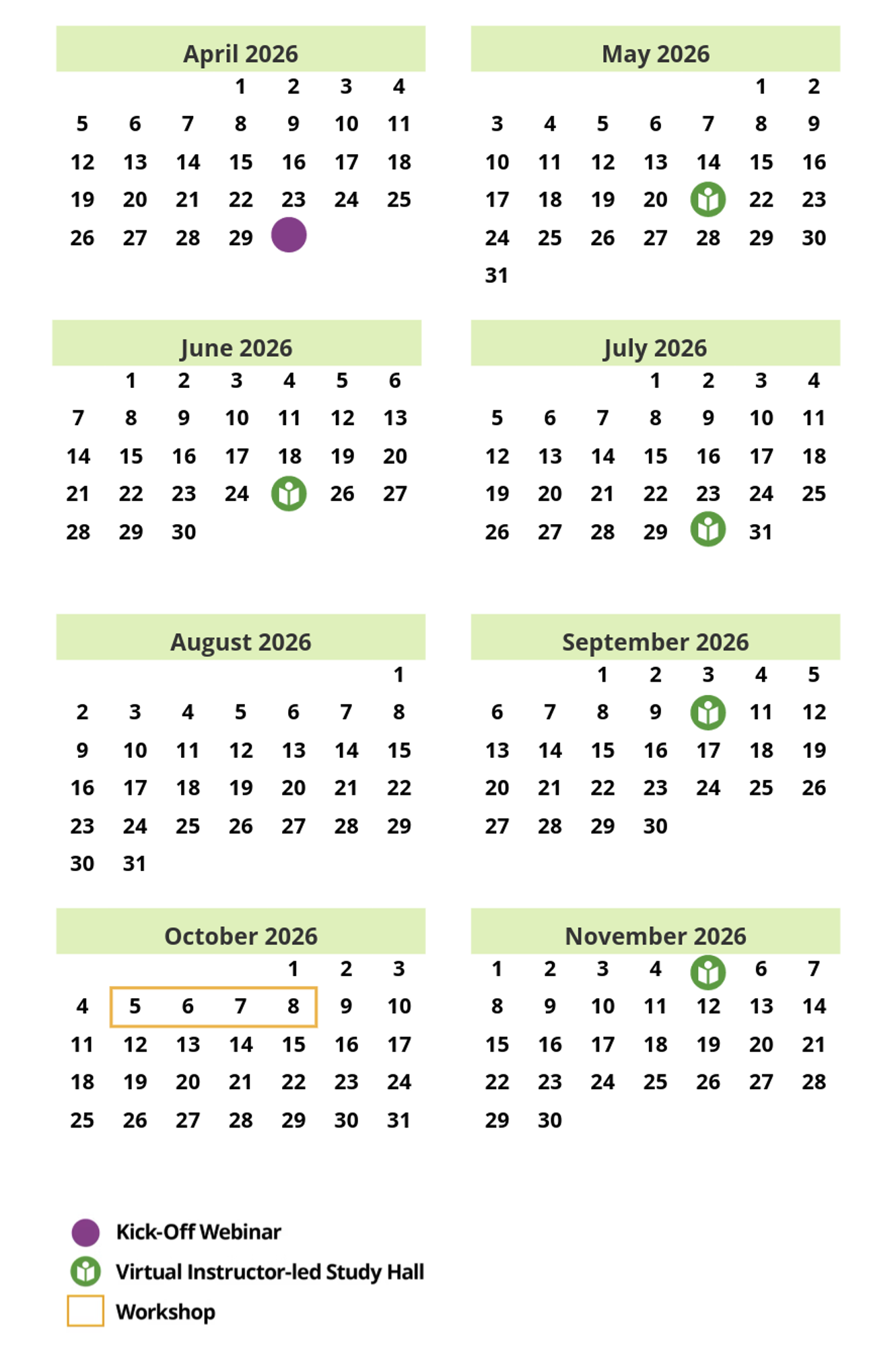 Blended Black Belt Program Schedule